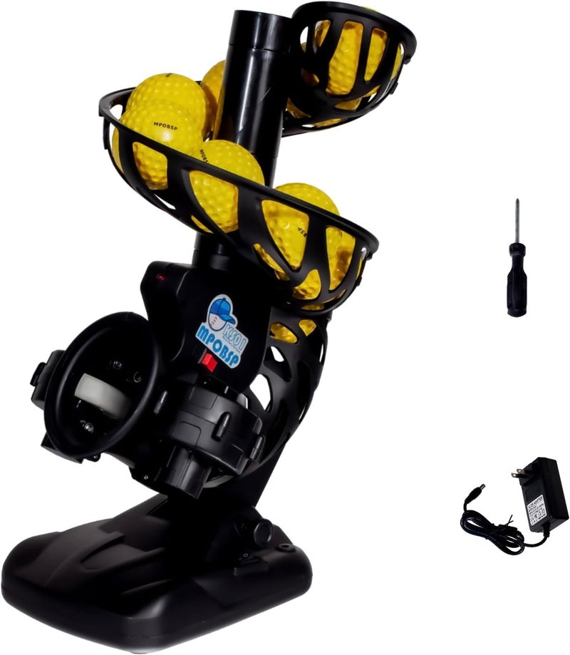 MPOBSP Upgraded Electronic Baseball Pitching Machine with Tripod/8 Balls for Youth - Adjustable Angles & Speeds,AC Powered & Battery Powered，Ideal for Beginner Batting & Fielding Training - Image 1